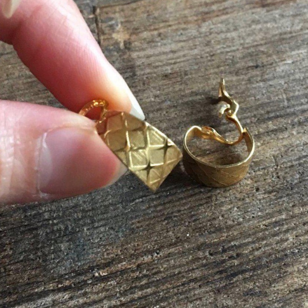 Vintage Gold Hoop Clip-on Earrings